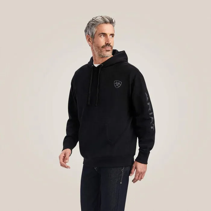 Men Sweatshirts and Hoodies Ariat Ariat Logo Hoodie Black
