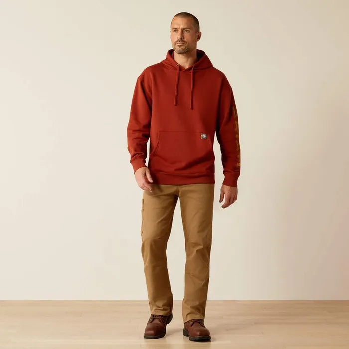 Men Sweatshirts and Hoodies Ariat Rebar Graphic Hoodie Burnt Hennacumin Men Sweatshirts and Hoodies Ariat Rebar Graphic Hoodie Burnt Hennacumin