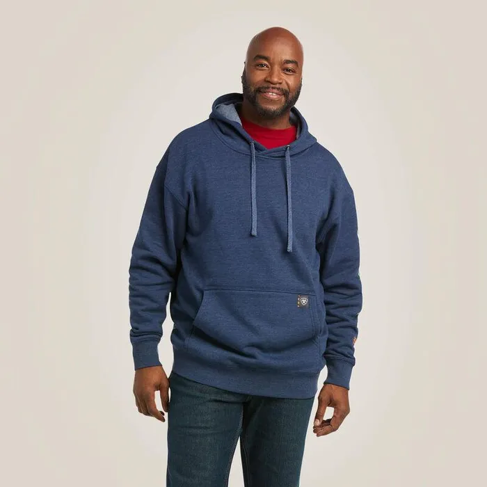 Men Sweatshirts and Hoodies Ariat Rebar Graphic Hoodie Navy Heatherandlime