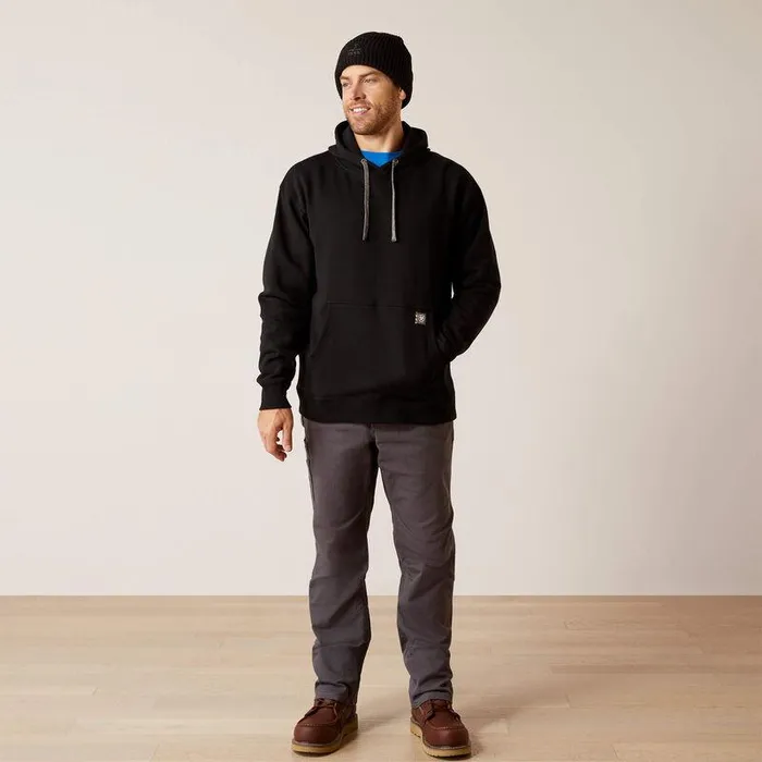 Men Sweatshirts and Hoodies Ariat Rebar Workman Moto Eagle Hoodie Black