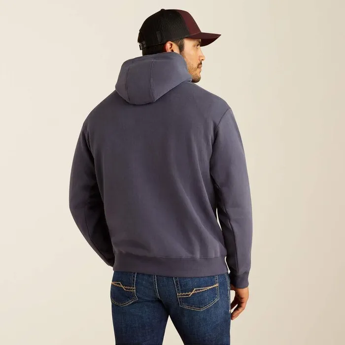 Men Sweatshirts and Hoodies Ariat Southwestern Longhorn Hoodie Odyssey Grey
