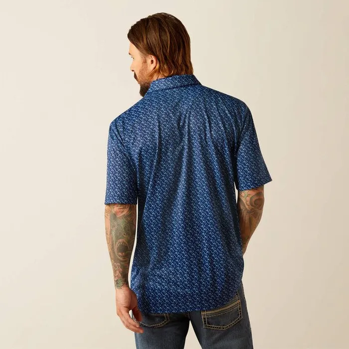 Men TShirts and Polos Ariat All Over Print Polo Blue Depths Men TShirts and Polos Ariat All Over Print Polo Blue Depths