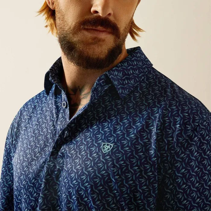 Men TShirts and Polos Ariat All Over Print Polo Blue Depths Men TShirts and Polos Ariat All Over Print Polo Blue Depths