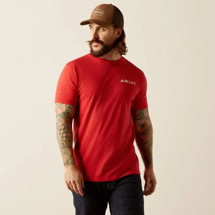 Men TShirts and Polos Ariat Ariat Original Flag Scope TShirt Red Heather Men TShirts and Polos Ariat Ariat Original Flag Scope TShirt Red Heather