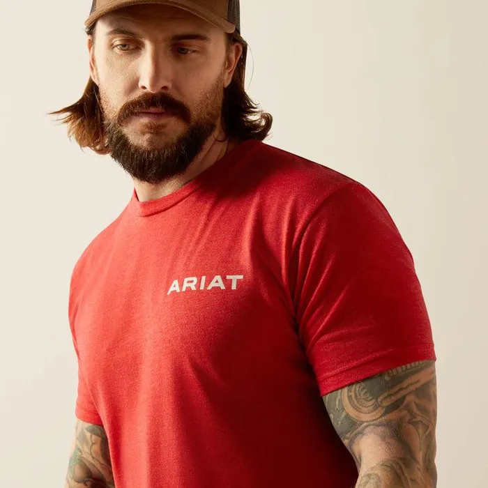 Men TShirts and Polos Ariat Ariat Original Flag Scope TShirt Red Heather Men TShirts and Polos Ariat Ariat Original Flag Scope TShirt Red Heather