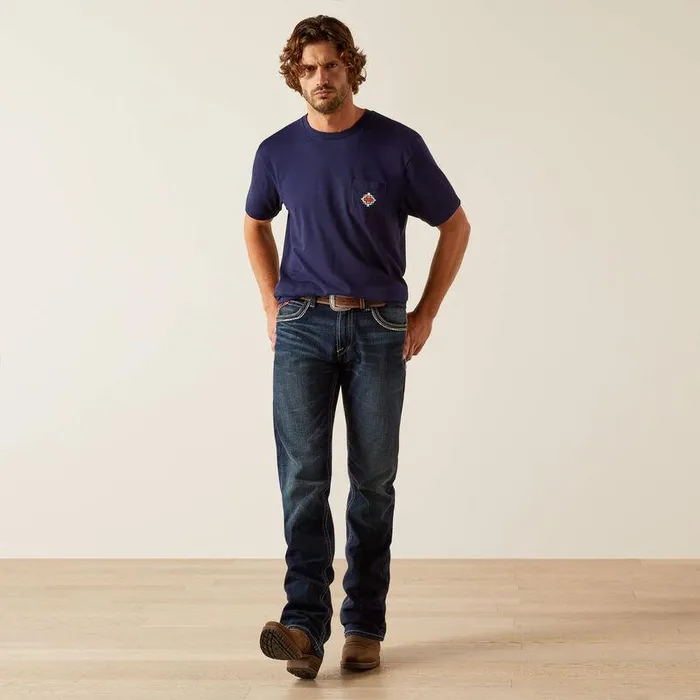 Men TShirts and Polos Ariat Ariat Southwest Pocket TShirt Classic Blue Men TShirts and Polos Ariat Ariat Southwest Pocket TShirt Classic Blue