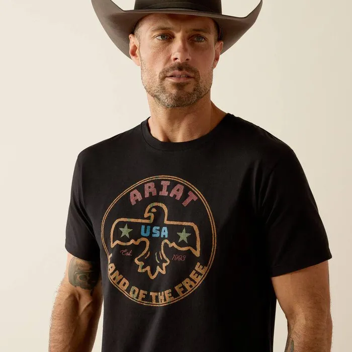 Men TShirts and Polos Ariat Ariat Thunderbird Coin TShirt Black Men TShirts and Polos Ariat Ariat Thunderbird Coin TShirt Black