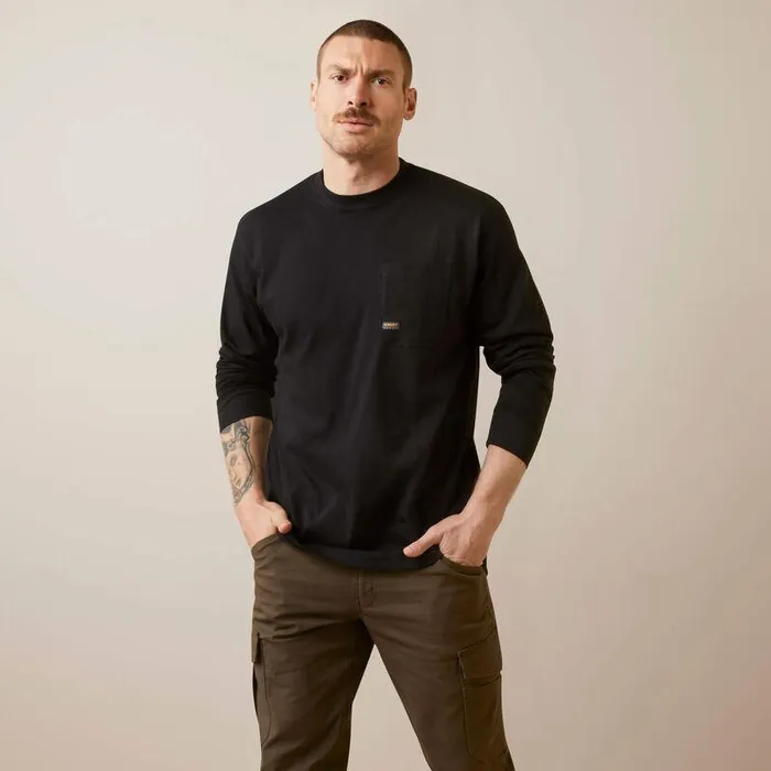 Men TShirts and Polos Ariat Rebar Cotton Strong Union City Black Men TShirts and Polos Ariat Rebar Cotton Strong Union City Black