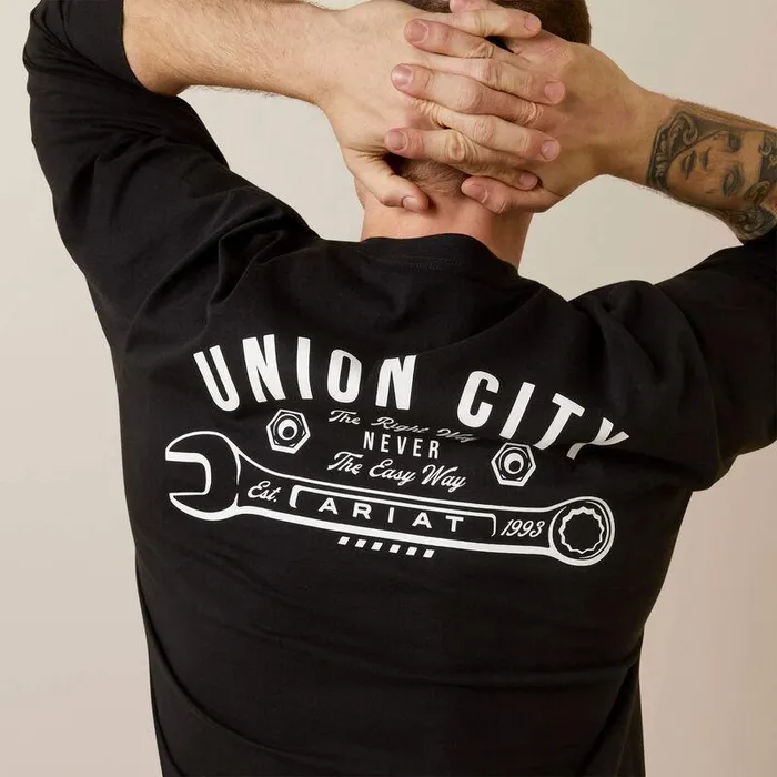 Men TShirts and Polos Ariat Rebar Cotton Strong Union City Black Men TShirts and Polos Ariat Rebar Cotton Strong Union City Black