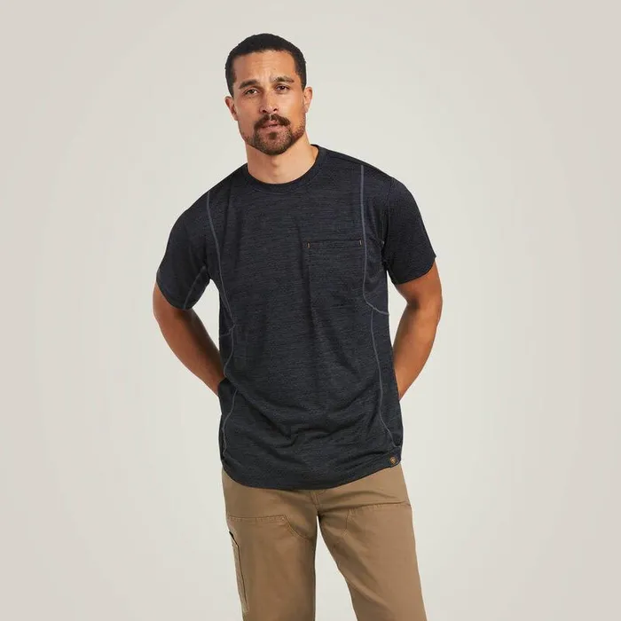 Men TShirts and Polos Ariat Rebar Evolution Athletic Fit TShirt Black