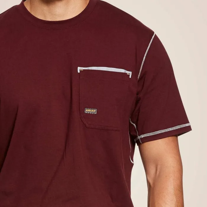 Men TShirts and Polos Ariat Rebar Workman TShirt Malbec