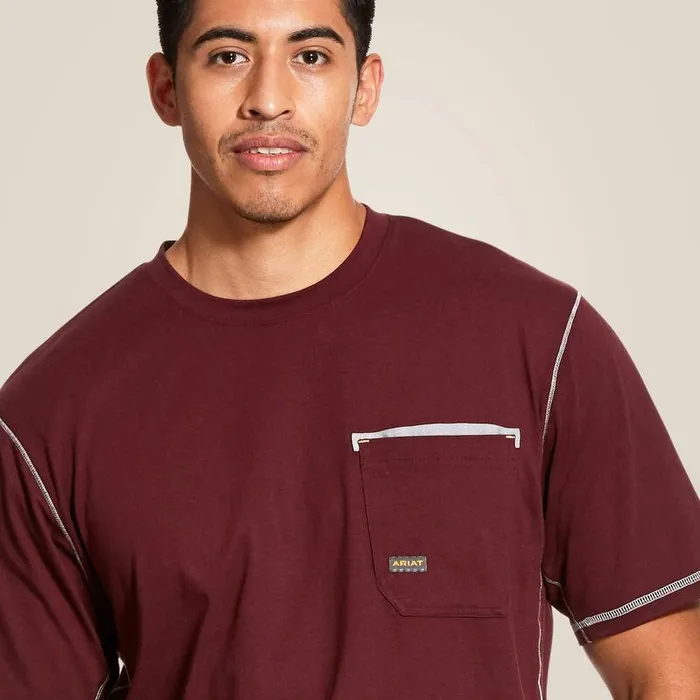 Men TShirts and Polos Ariat Rebar Workman TShirt Malbec