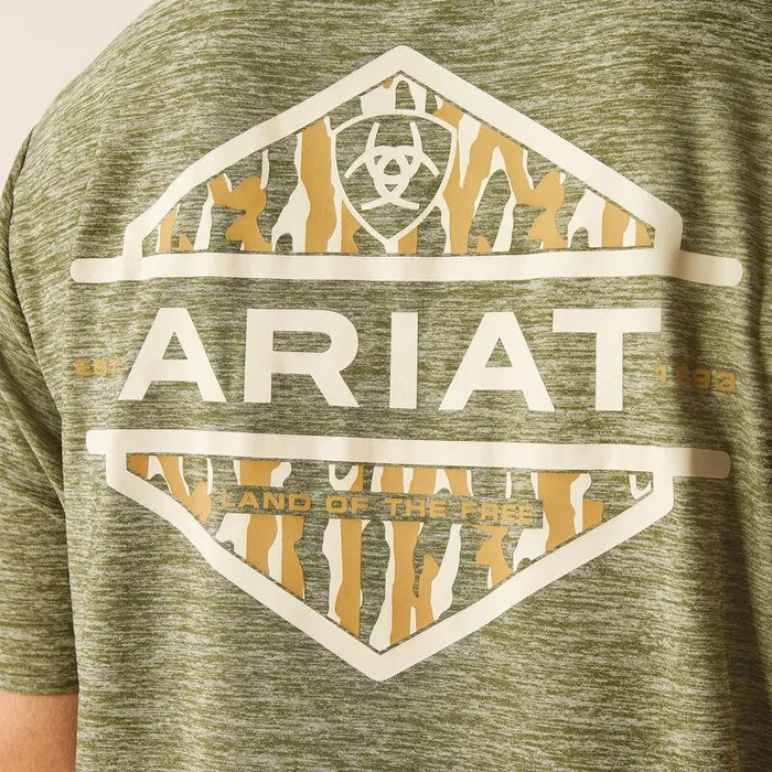 Men TShirts and Polos Ariat Tree Bark Camo Charger TShirt Dark Olive Men TShirts and Polos Ariat Tree Bark Camo Charger TShirt Dark Olive