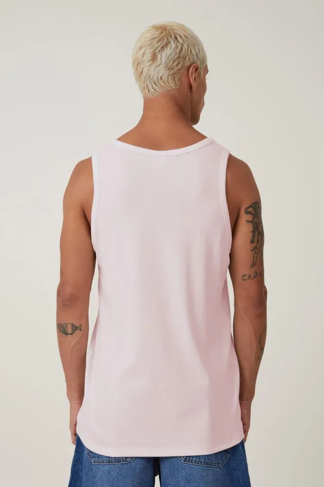 Men Tees and Tanks Cotton On Loose Fit Rib Tank Rose