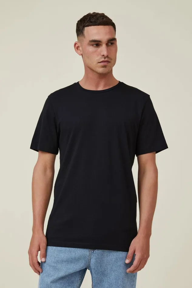 Men Tees and Tanks Cotton On Organic Regular Fit Crew TShirt Black