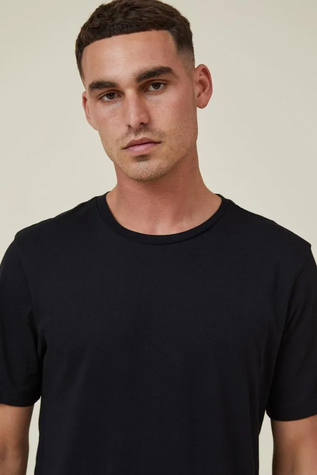 Men Tees and Tanks Cotton On Organic Regular Fit Crew TShirt Black