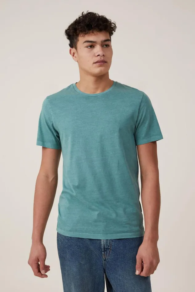 Men Tees and Tanks Cotton On Organic Regular Fit Crew TShirt Faded Teal