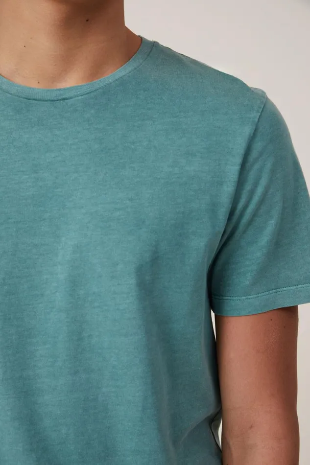 Men Tees and Tanks Cotton On Organic Regular Fit Crew TShirt Faded Teal