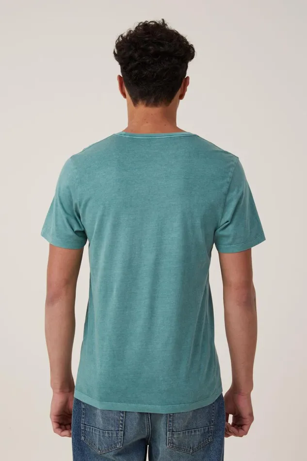 Men Tees and Tanks Cotton On Organic Regular Fit Crew TShirt Faded Teal