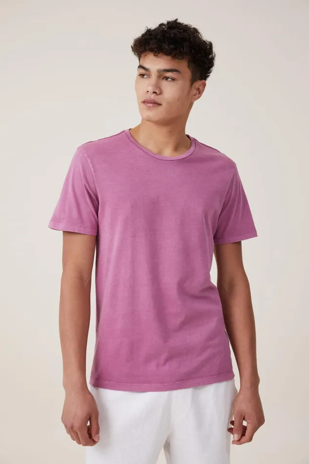 Men Tees and Tanks Cotton On Organic Regular Fit Crew TShirt Mulberry