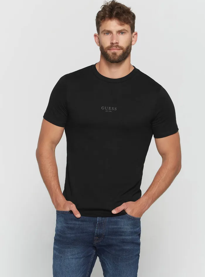 Men Tees and Tanks GUESS Eco Black Aidy Logo Tshirt