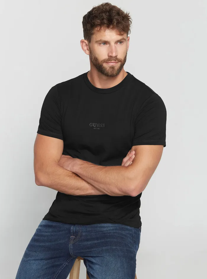 Men Tees and Tanks GUESS Eco Black Aidy Logo Tshirt