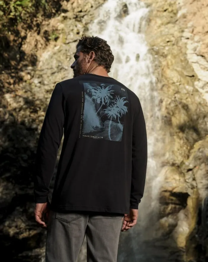 Men Tees TravisMathew LAGUNA SHADE LONG SLEEVE TEE Black