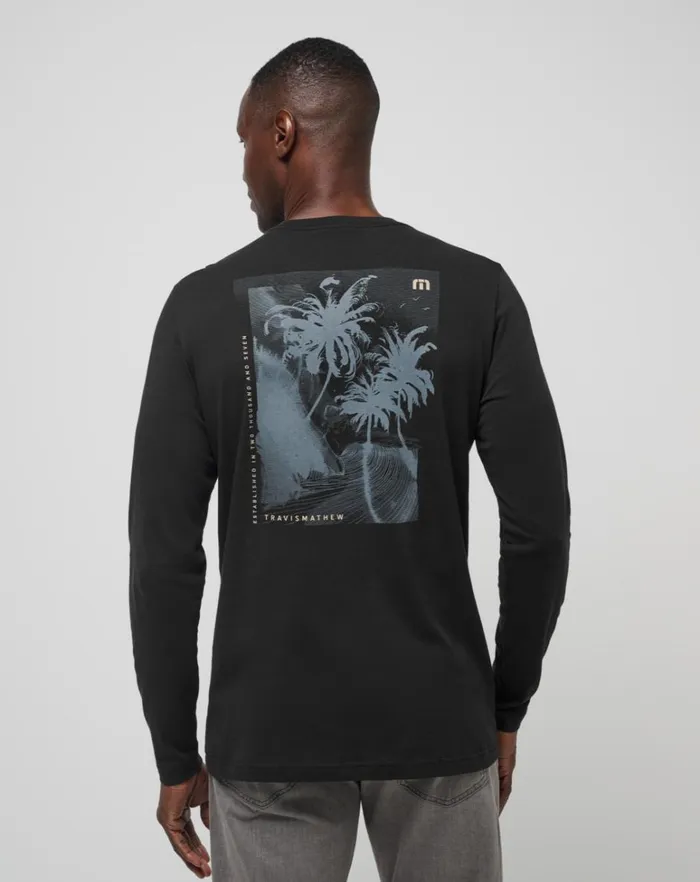 Men Tees TravisMathew LAGUNA SHADE LONG SLEEVE TEE Black