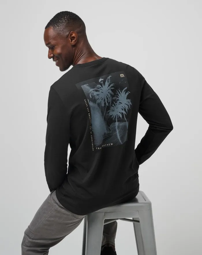 Men Tees TravisMathew LAGUNA SHADE LONG SLEEVE TEE Black