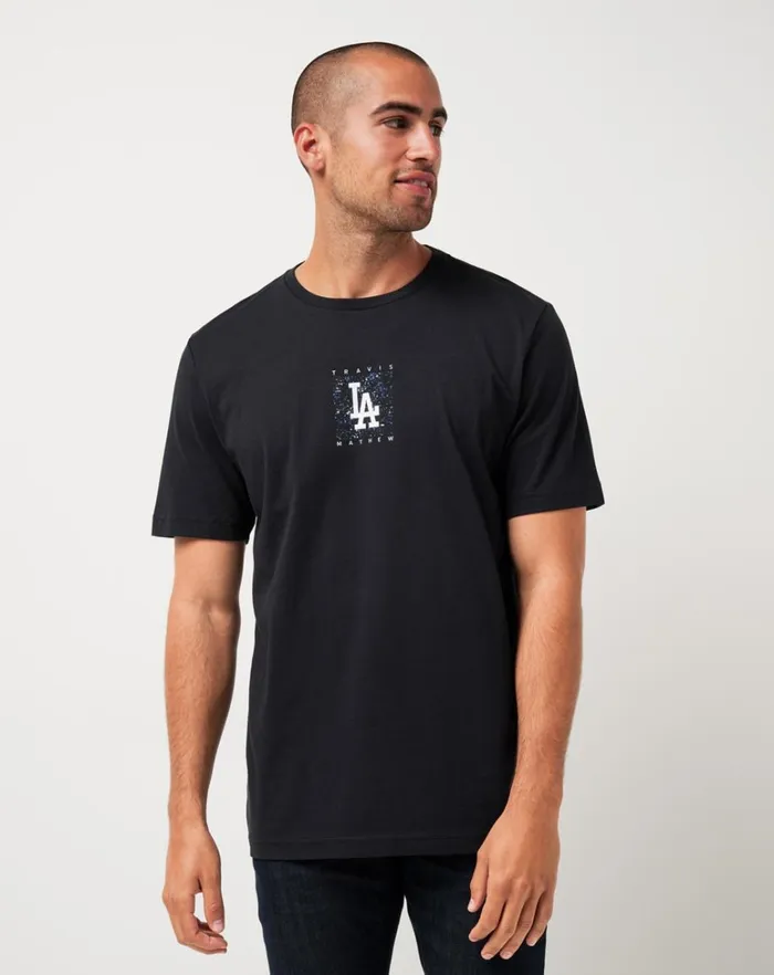 Men Tees TravisMathew LOS ANGELES DODGERS IN THE DUGOUT TEE Black