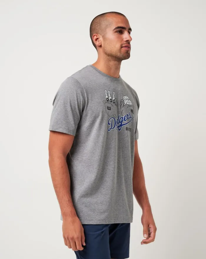 Men Tees TravisMathew LOS ANGELES DODGERS STRIKE ONE TEE Heather Grey