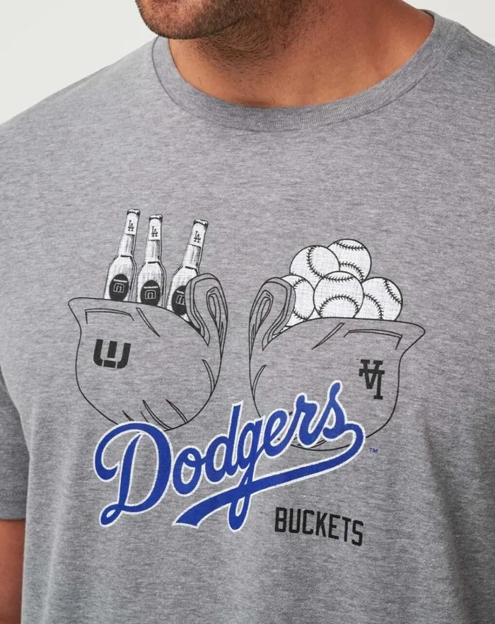 Men Tees TravisMathew LOS ANGELES DODGERS STRIKE ONE TEE Heather Grey