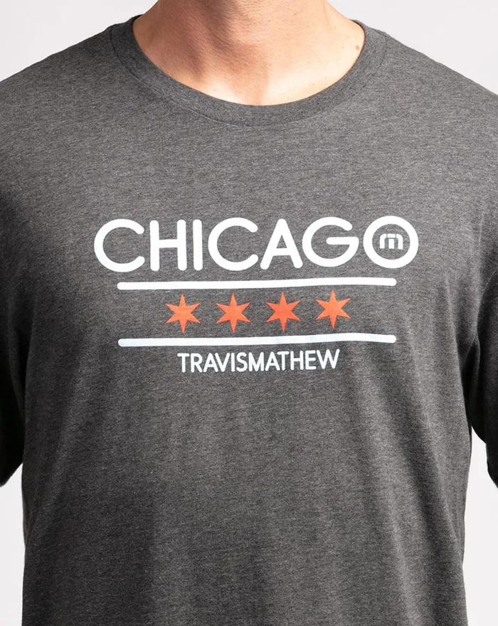 Men Tees TravisMathew MODERNIST TEE Heather Grey Pinstri Men Tees TravisMathew MODERNIST TEE Heather Grey Pinstri