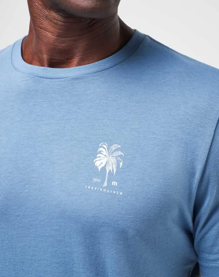 Men Tees TravisMathew PALM GRASS TEE Coronet Men Tees TravisMathew PALM GRASS TEE Coronet