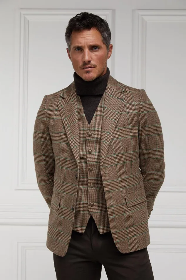 Men The Single Breasted Blazer Clarence Check Forest Holland Cooper Blazers
