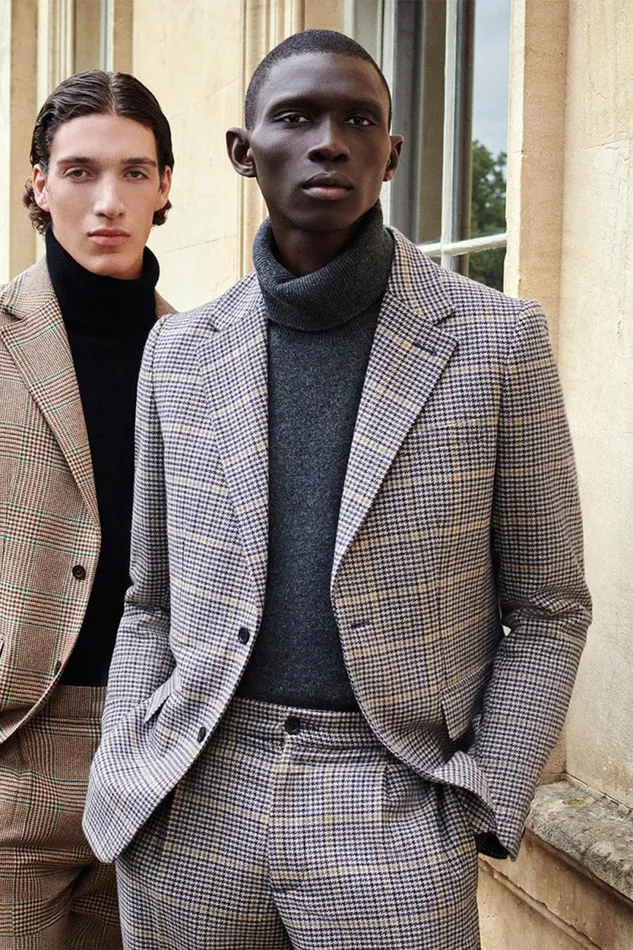 Men The Single Breasted Blazer Prince Of Wales Navy Holland Cooper Blazers