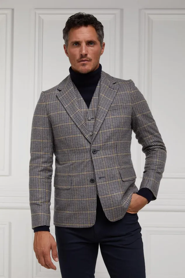 Men The Single Breasted Blazer Prince Of Wales Navy Holland Cooper Blazers Men The Single Breasted Blazer Prince Of Wales Navy Holland Cooper Blazers