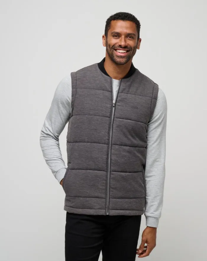 Men Vests TravisMathew CLIMATE DROP VEST Heather Black