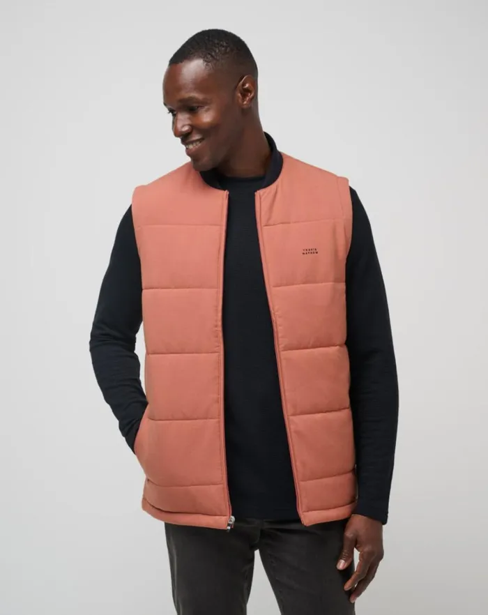 Men Vests TravisMathew CLIMATE DROP VEST Heather Copper