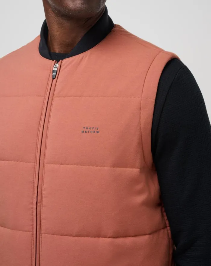 Men Vests TravisMathew CLIMATE DROP VEST Heather Copper