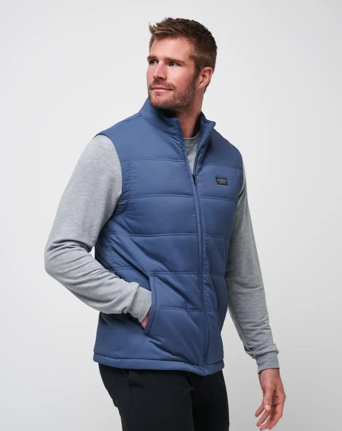 Men Vests TravisMathew PALISADES PUFFER VEST Navy Men Vests TravisMathew PALISADES PUFFER VEST Navy