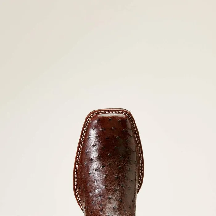 Men Western Boots Ariat Barley Ultra Western Boot Dark Tabac Full Quill Ostrich