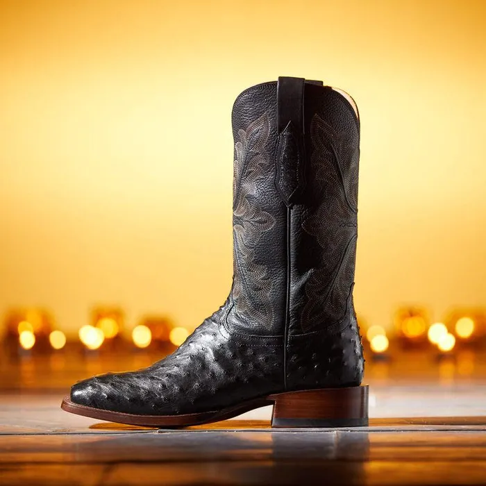 Men Western Boots Ariat Bench Made Bassett Western Boot Black Full Quill Ostrich Men Western Boots Ariat Bench Made Bassett Western Boot Black Full Quill Ostrich