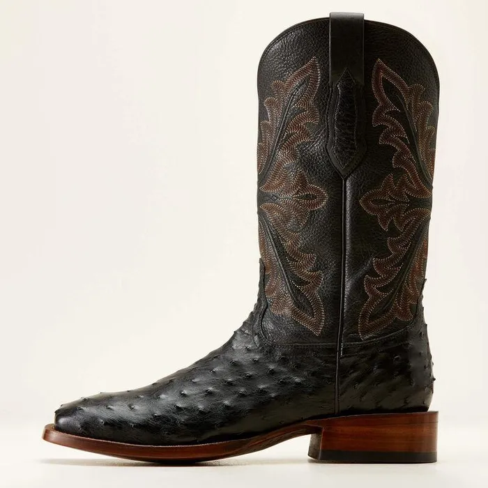 Men Western Boots Ariat Bench Made Bassett Western Boot Black Full Quill Ostrich Men Western Boots Ariat Bench Made Bassett Western Boot Black Full Quill Ostrich
