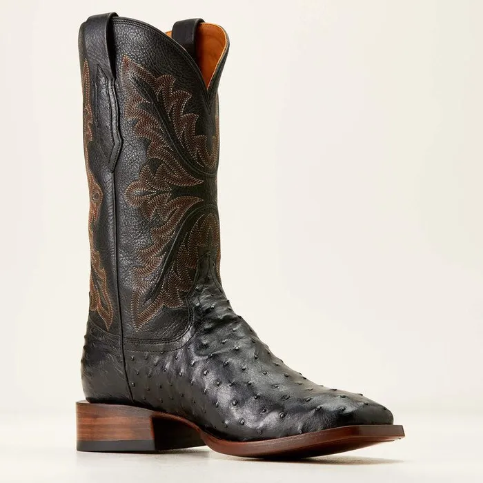 Men Western Boots Ariat Bench Made Bassett Western Boot Black Full Quill Ostrich Men Western Boots Ariat Bench Made Bassett Western Boot Black Full Quill Ostrich