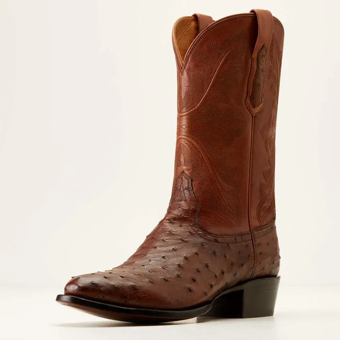 Men Western Boots Ariat Bench Made James Western Boot Bourbon Full Quill Ostrich