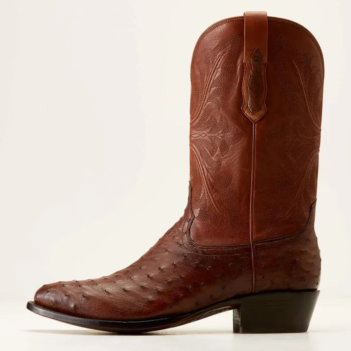 Men Western Boots Ariat Bench Made James Western Boot Bourbon Full Quill Ostrich