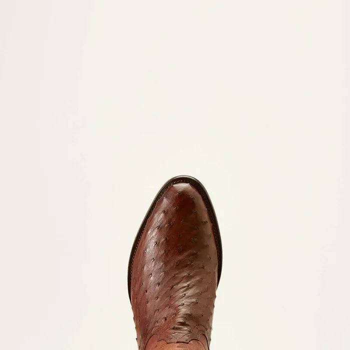 Men Western Boots Ariat Bench Made James Western Boot Bourbon Full Quill Ostrich