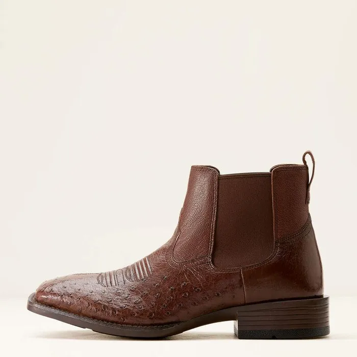 Men Western Boots Ariat Booker Chelsea Wide Square Toe Western Boot Antique Tabac Smooth Quill Ost