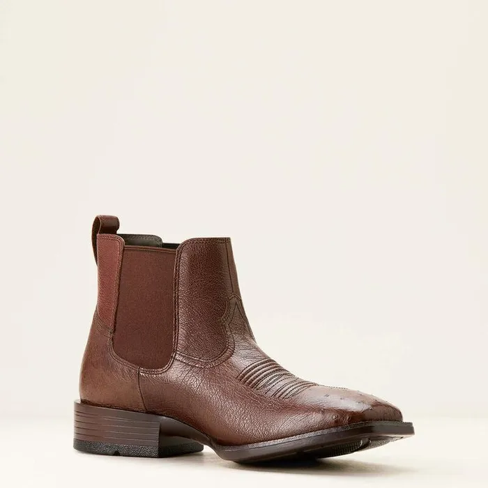 Men Western Boots Ariat Booker Chelsea Wide Square Toe Western Boot Antique Tabac Smooth Quill Ost
